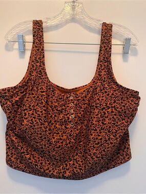 Ninety Rust Leopard Print Crop Tank